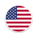 Ein runder Ausschnitt der us-amerikanischen Flagge.