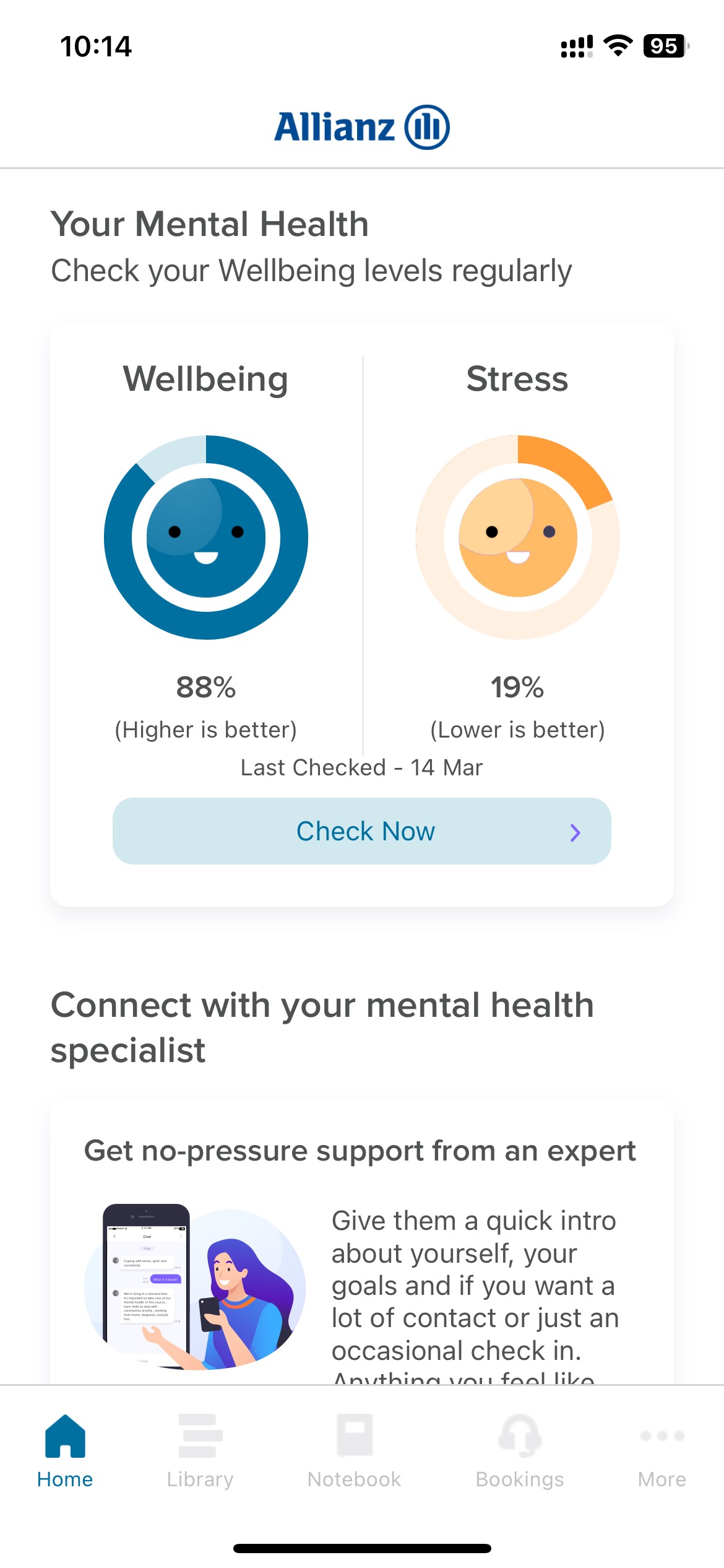 Mental Wellbeing App phone screenshot 
