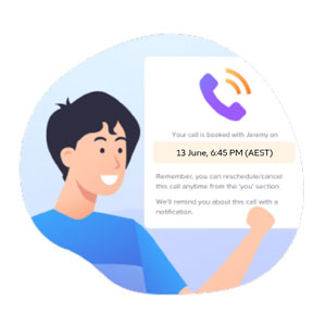 Shows the appointment time if you book a coaching session with a therapist