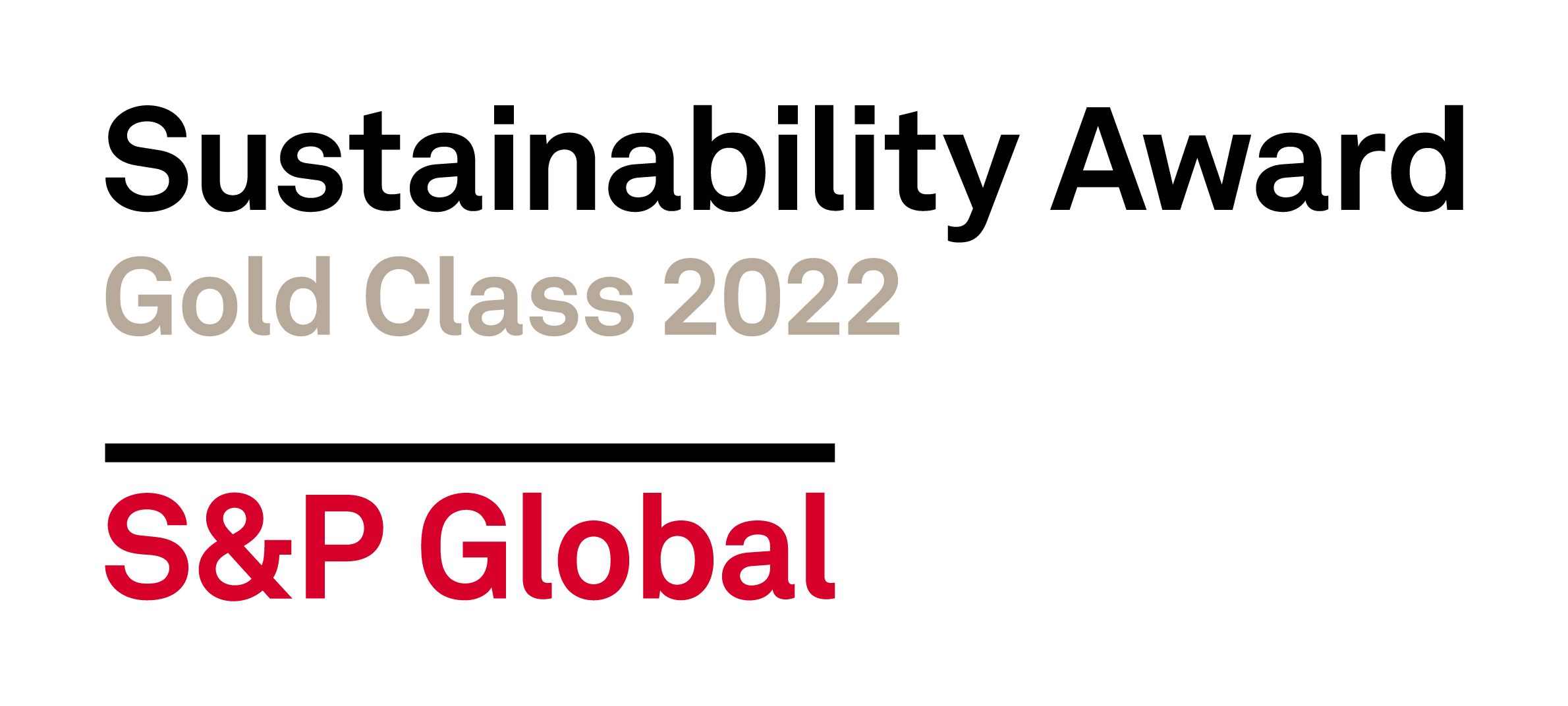 S&P Global Gold Class 2022 Sustainability Award logo