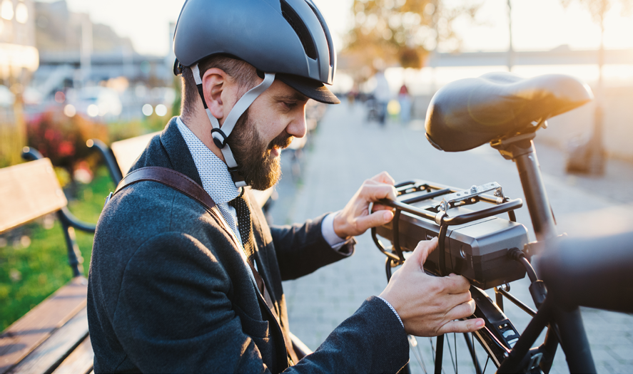 Client se déplaçant à vélo