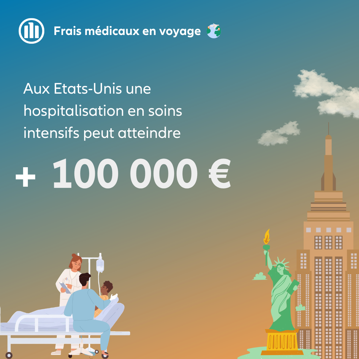 Aux Etats-Unis une hospitalisation en soins intensifs peut atteindre 100 000 euros