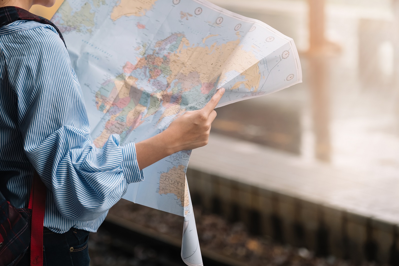 person with map