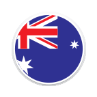 Ein runder Ausschnitt der australischen Flagge.