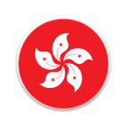 Ein runder Ausschnitt der Flagge von Hong Kong.