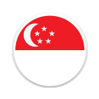 Ein runder Ausschnitt der Flagge von Singapur.