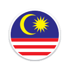 Ein runder Ausschnitt der Flagge von Malaysia.