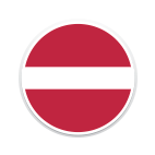 Ein runder Ausschnitt der Flagge von Lettland.