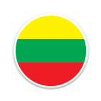 Ein runder Ausschnitt der Flagge von Litauen.