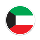 Ein runder Ausschnitt der Flagge von Kuwait.