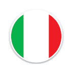 Ein runder Ausschnitt der Flagge von Italien.