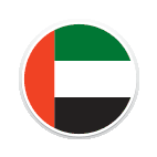 Ein runder Ausschnitt der Flagge der Vereinten Arabischen Emirate.