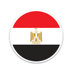 Ein runder Ausschnitt der Flagge von Ägypten.