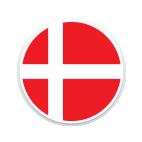 Ein runder Ausschnitt der Flagge von Dänemark.