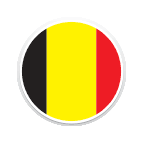Ein runder Ausschnitt der Flagge von Belgien.