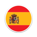 Ein runder Ausschnitt der Flagge von Spanien.