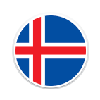 Ein runder Ausschnitt der Flagge von Island.